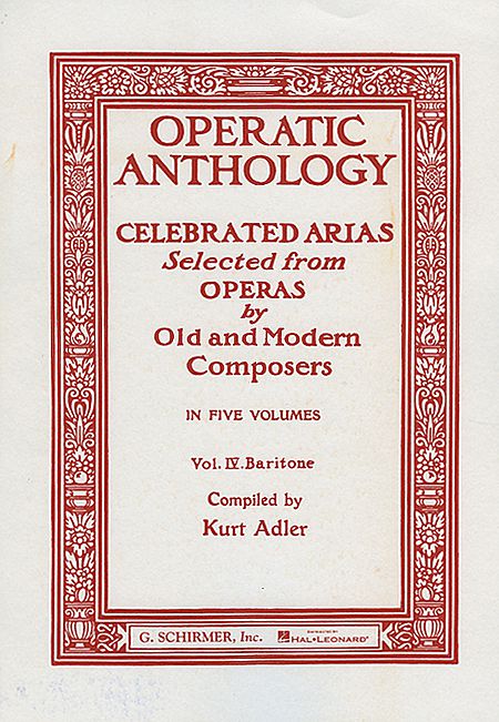 Operatic Anthology 4 Baritone