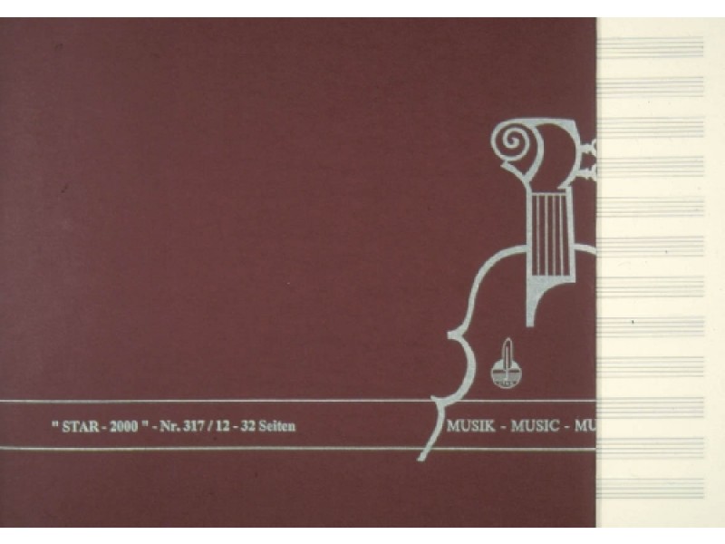 Music manuscript book 12 staves - Star 2000 (vaaka)
