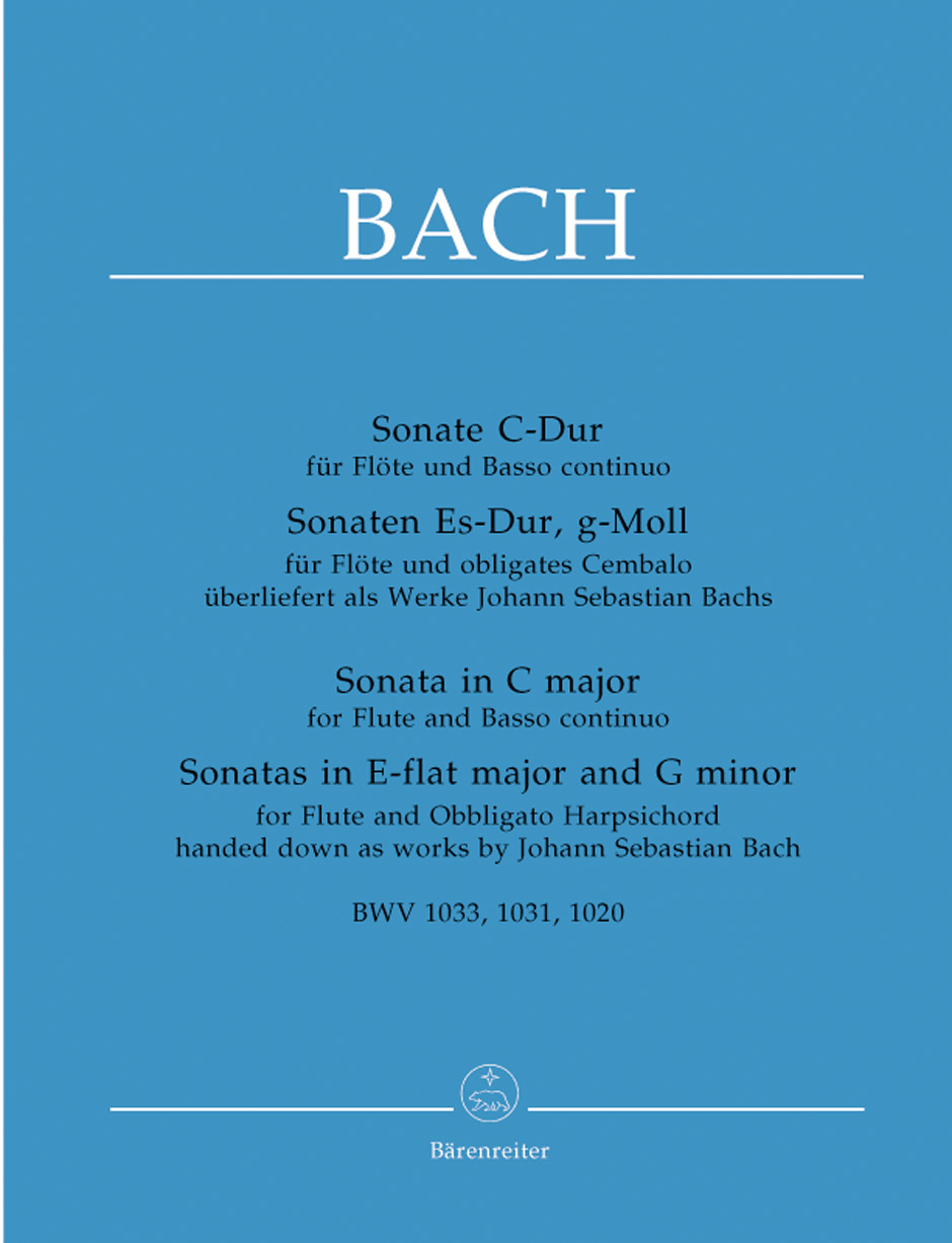 Sonate C BWV 1033, Es BWV 1031, g BWV 1020 (fl,bc/cemb)