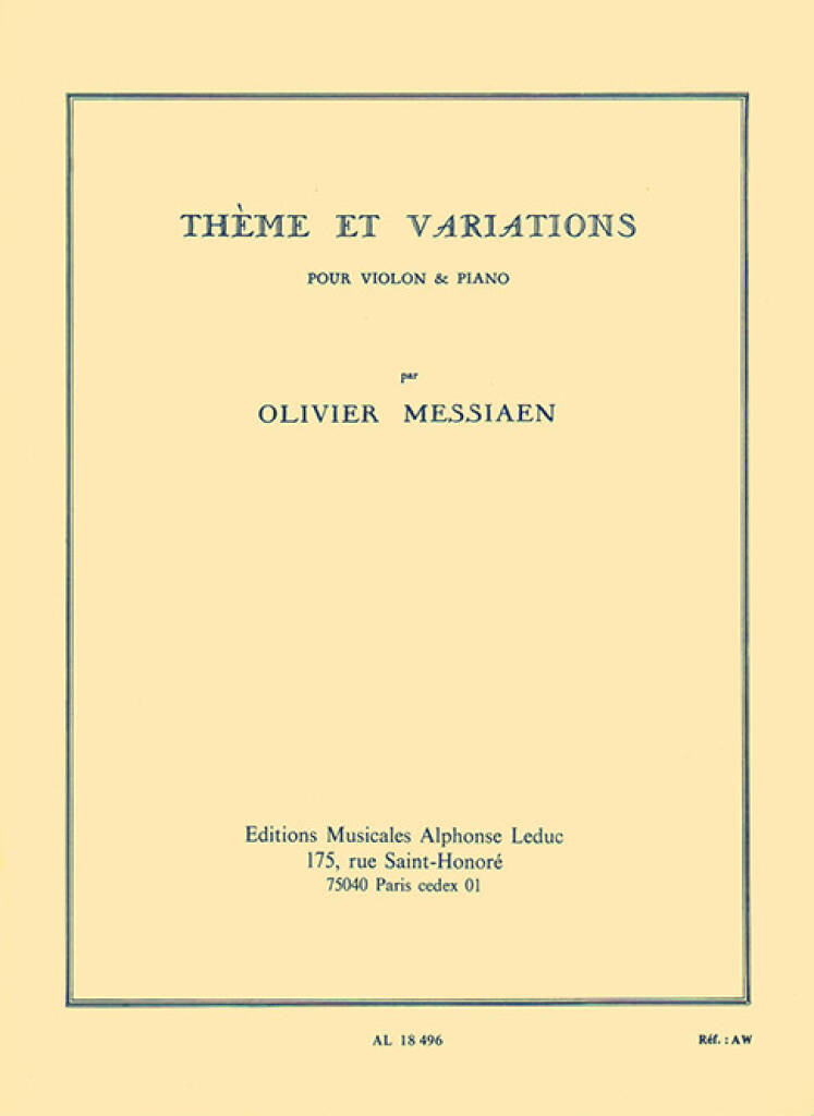 Theme et Variations (vl,pf)