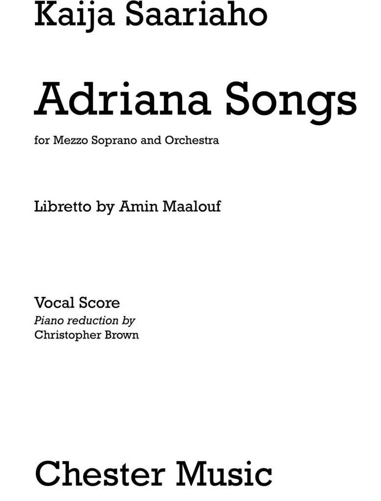 Adriana Songs (vocal score)